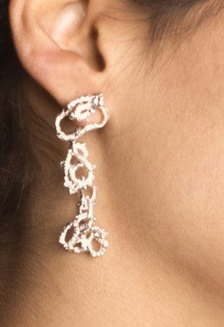 'Asymmetric Lace' Earrings